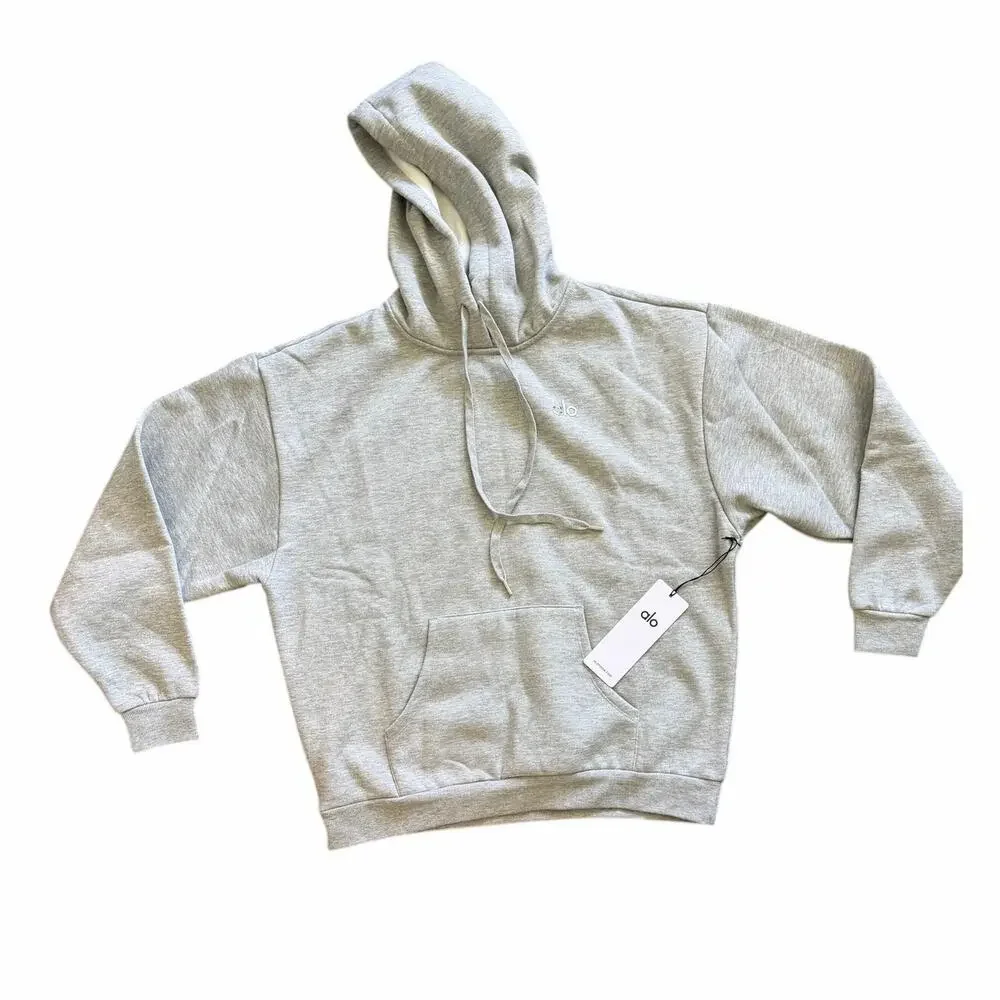 Alo Yoga Accolade Hoodie Sweatpants Set Athletic Heather Grey Large NWT